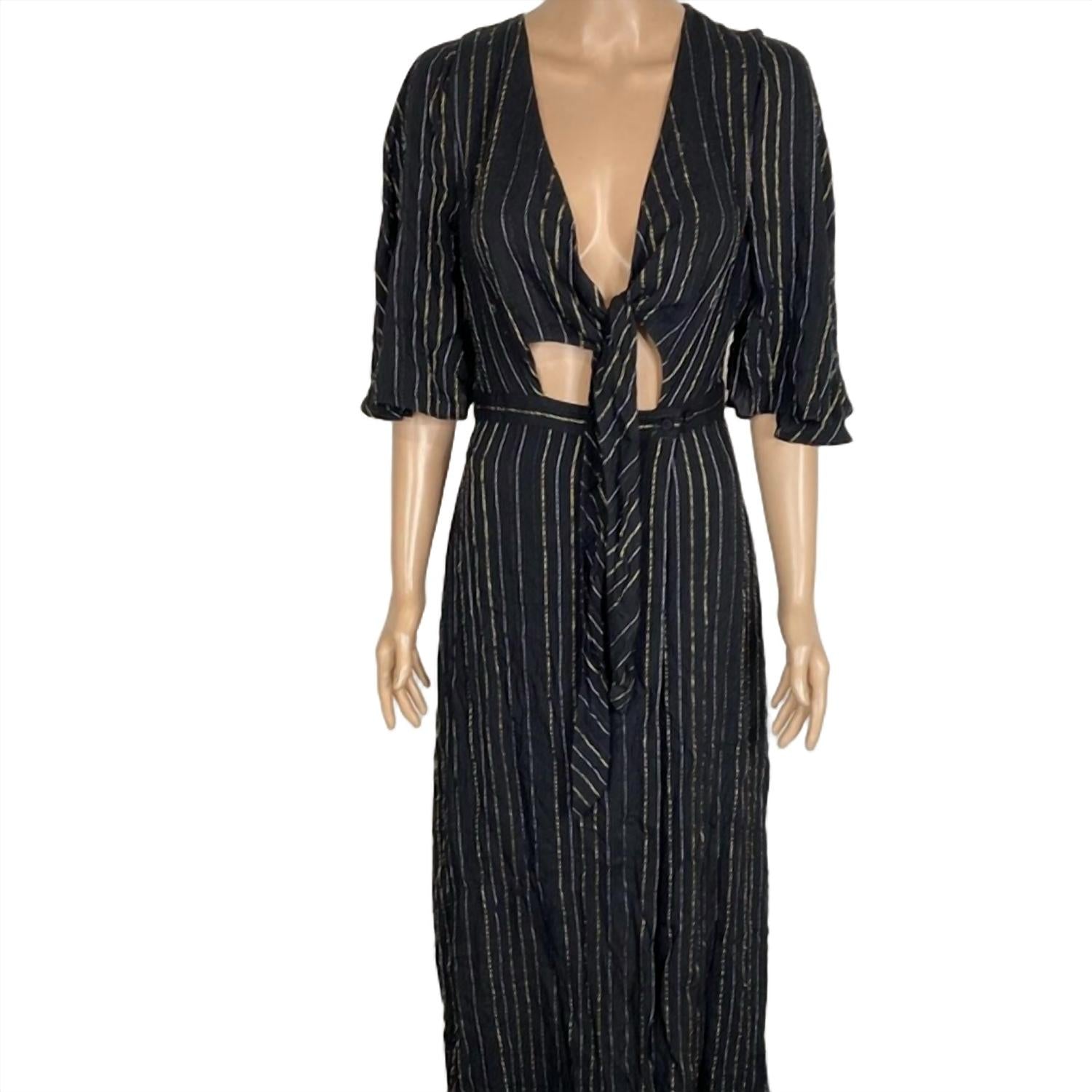 Bcbgmaxazria - Women's Stripe Full Wrap Cut-out Dress