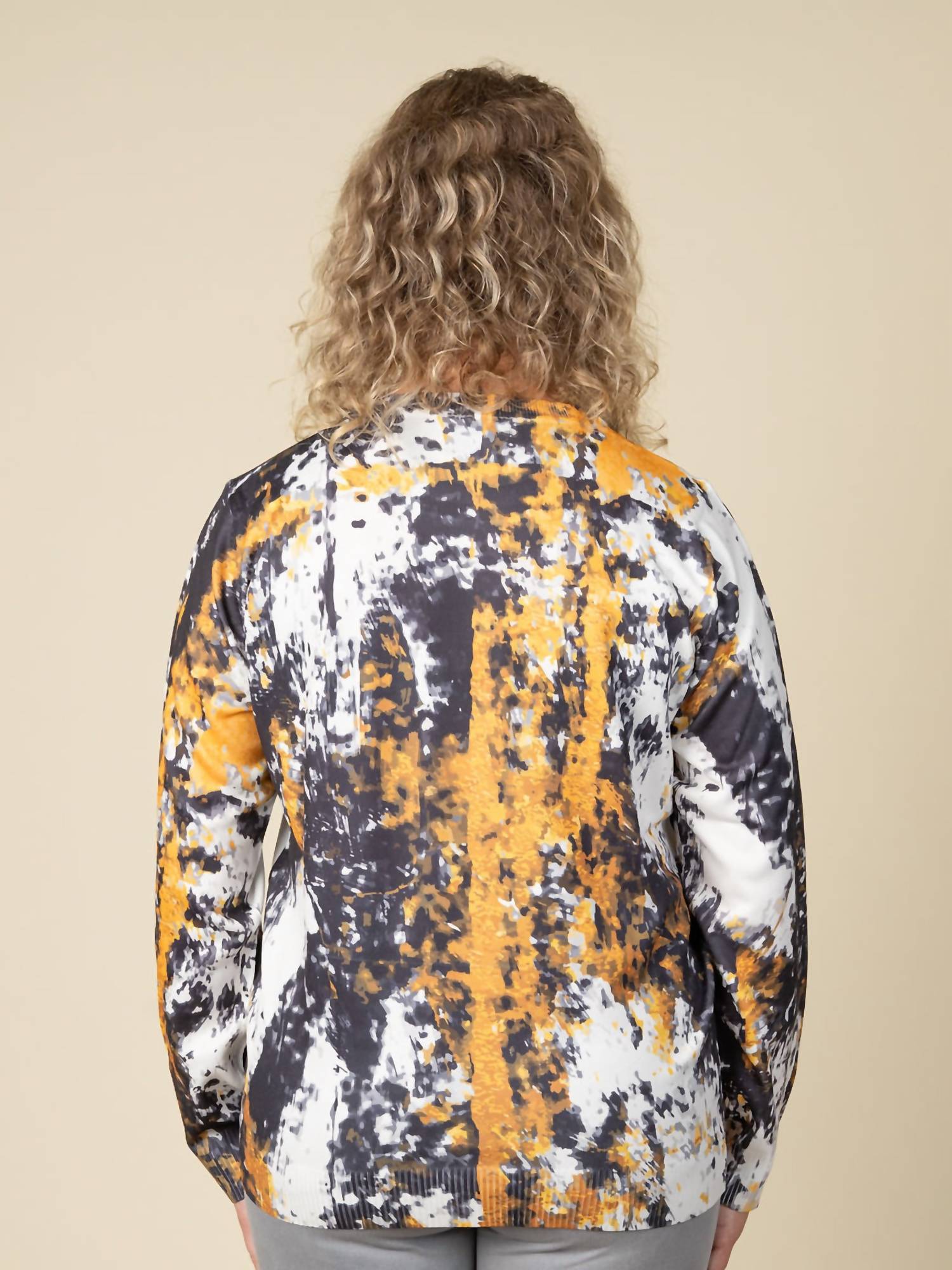 Papillon Women's Abstract Printed Sweater in multicolor - women's long sleeve top