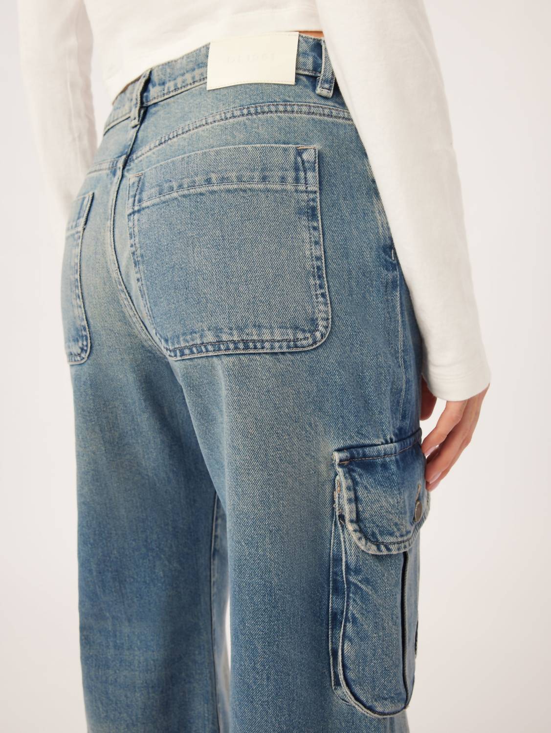 Dl1961 - Women'S - Zoie Wide Leg Cargo Low Rise Jeans