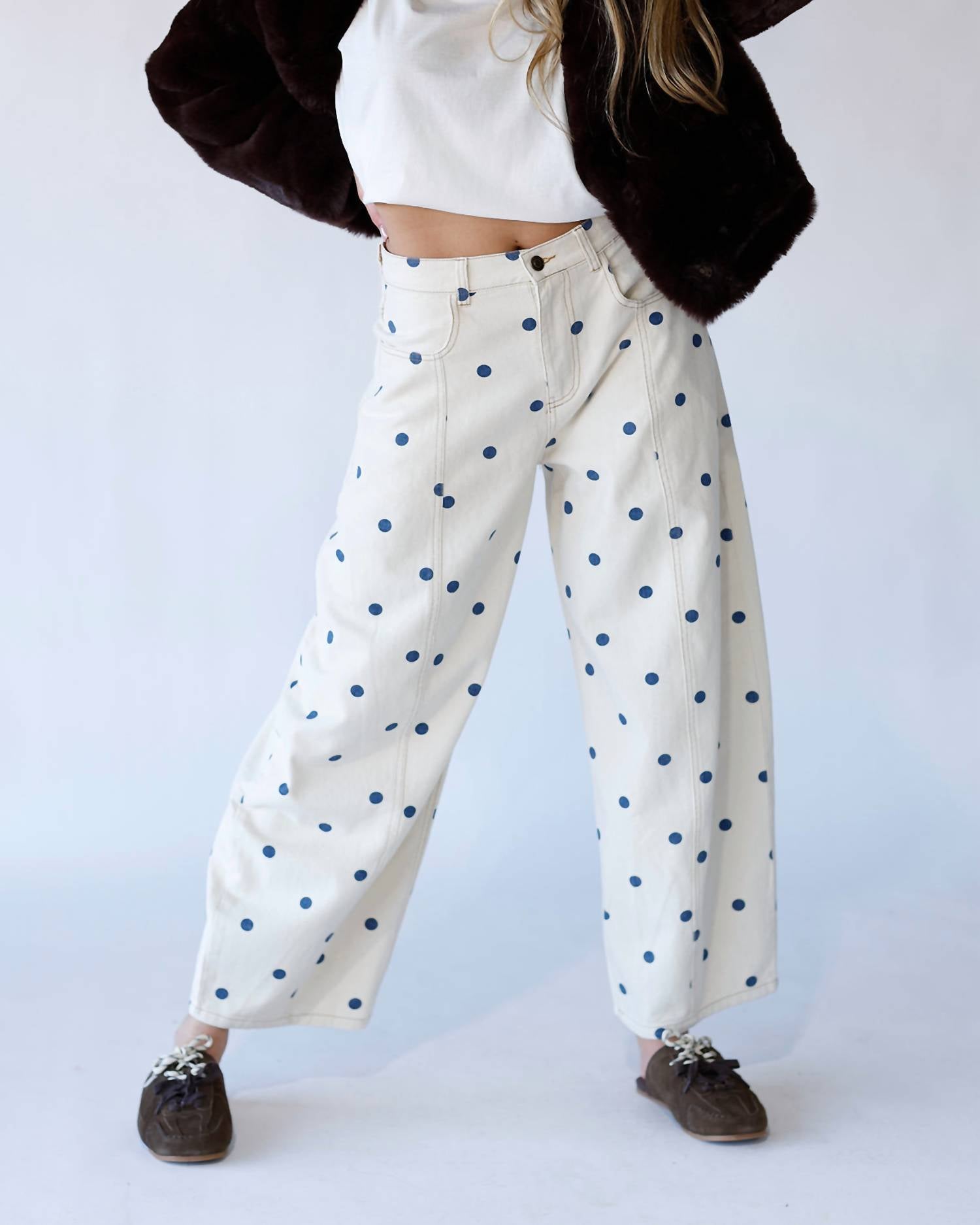 Peach Love - Connect The Dots Barrel Leg Jeans