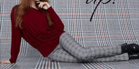 Bamboo Knit Off-the-Shoulder Long Sleeve Top