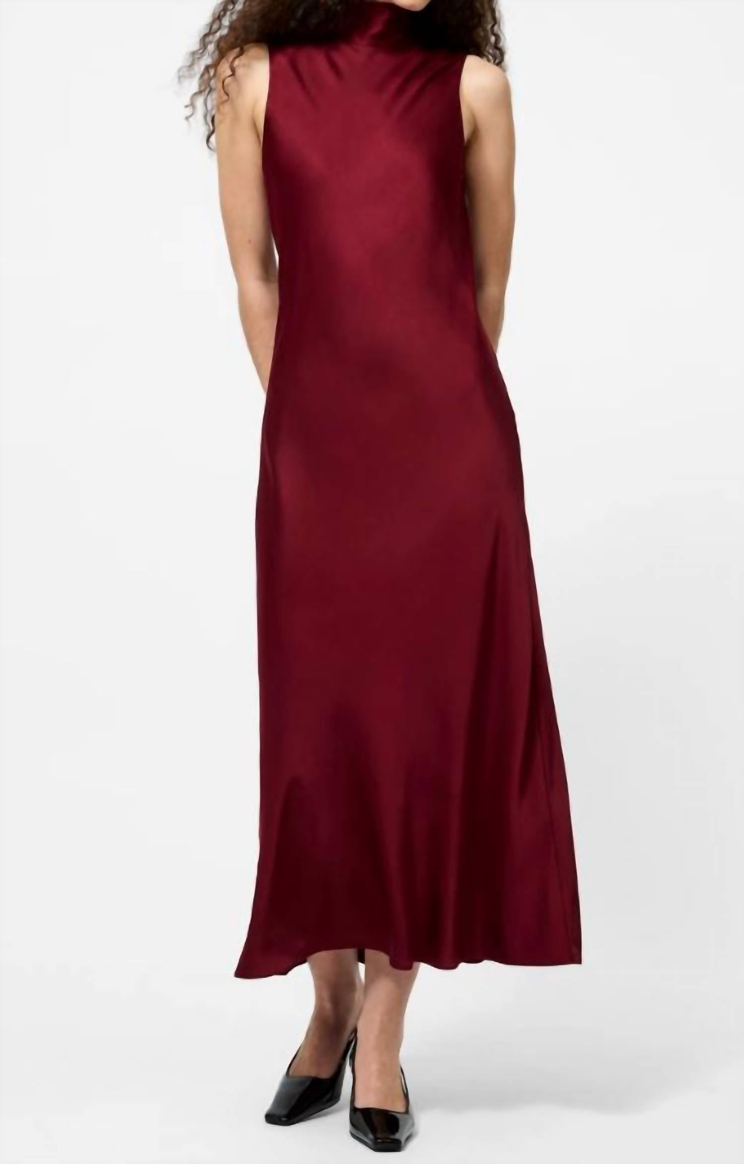 French Connection - Ennis Satin Sleeveless Bow Midi Dress