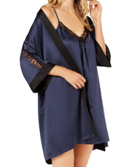 Linea Donatella - Sets To Go Satin Chemise And Wrap Robe