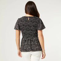 Coco + Carmen - Shirley Smocked Peplum Top
