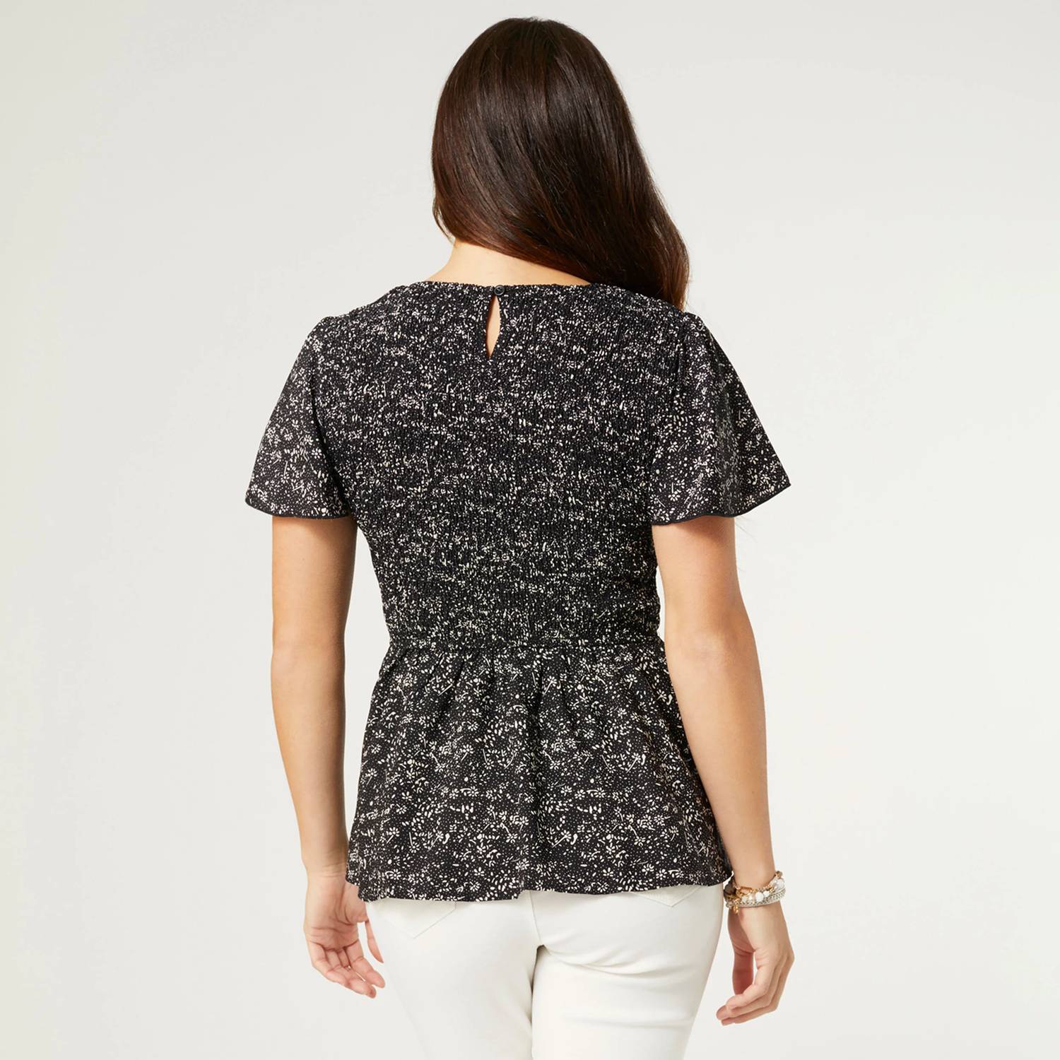 Coco + Carmen - Shirley Smocked Peplum Top