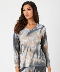 French Kyss - Marble Wash Long Sleeve V-Neck Tio