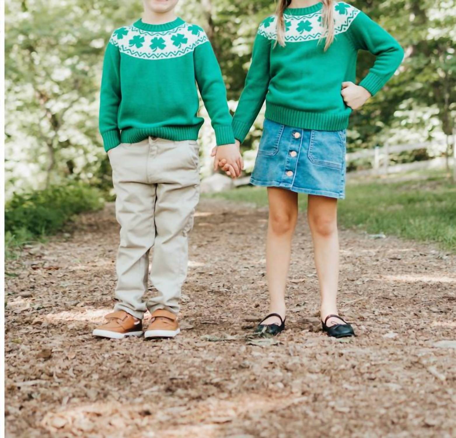 Maddie & Connor Co. Kid's Lucky Clover Romper in green - kids' item - view 5