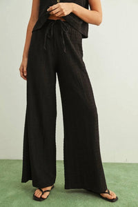 Miou Muse - Textured Wide-leg Pant