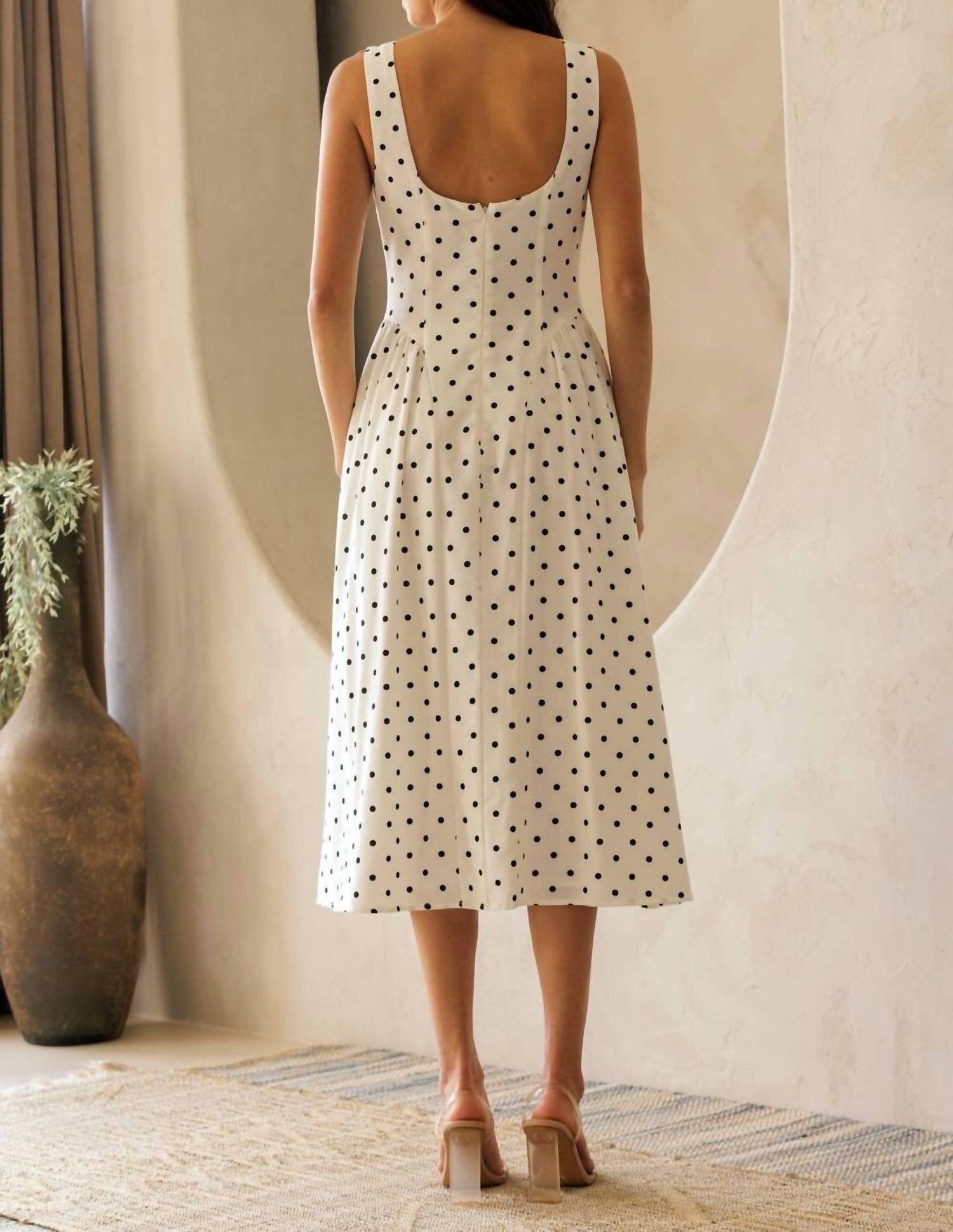 Storia - Polka Dot Fit & flare Midi Dress