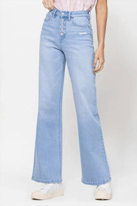 Vervet By Flying Monkey - Olivia Comfort Stretch Button Up Wide Leg Jeans