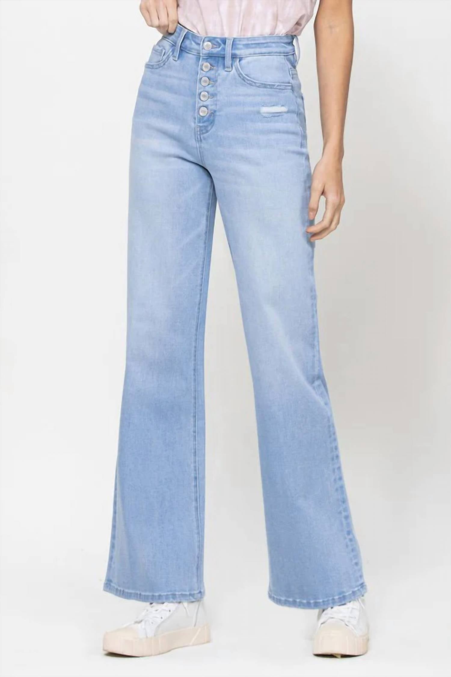 Vervet By Flying Monkey - Olivia Comfort Stretch Button Up Wide Leg Jeans