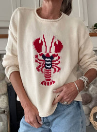 Pink Pineapple - Chloe Rollneck Lobster Sweater