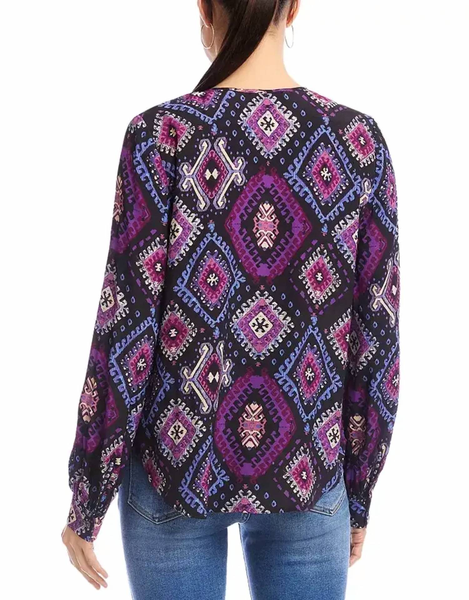 Karen Kane - Long Sleeve Scoop Neck Blouse