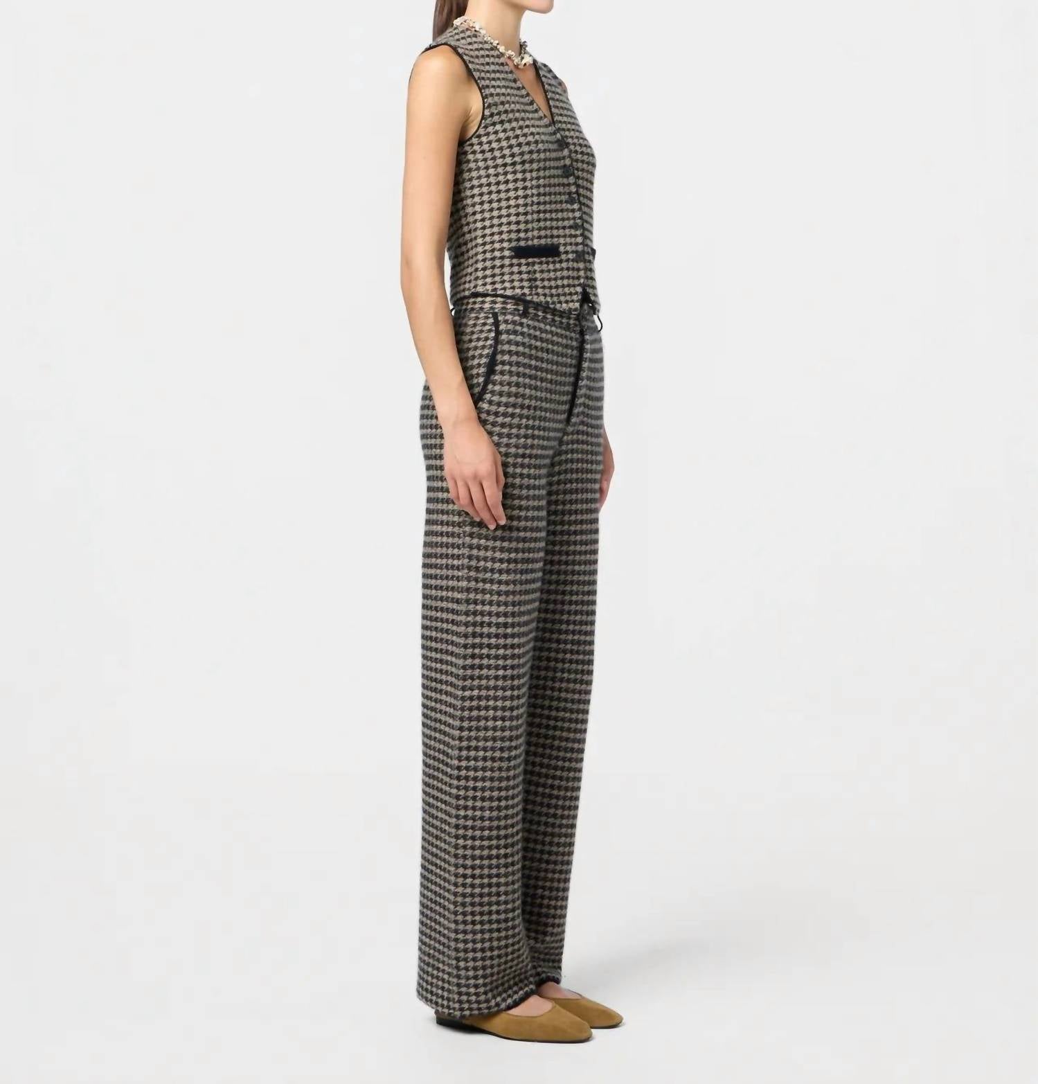 Guest In Residence - Houndstooth Tailored Cashmere Vest