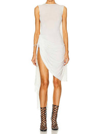 Alaia - ASYMMETRIC DRAPPED MINI DRESS