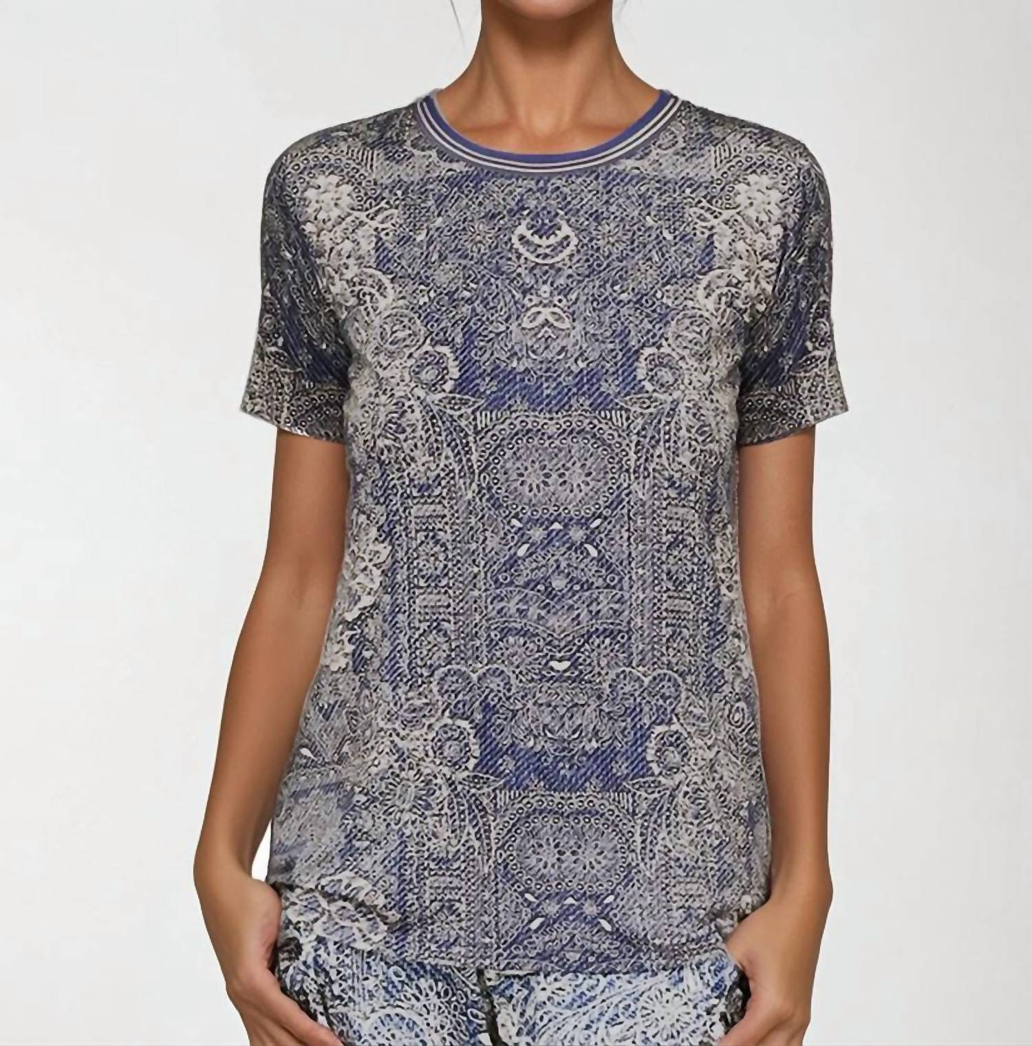 Johnny Was - Janie Favorite Short Sleeve Denim Bandana Print