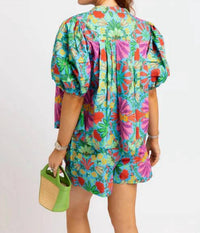 Karlie - Tropical Button Detail Shorts