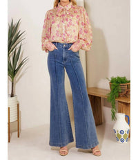 Flying Tomato - Floral Printed Woven Blouse