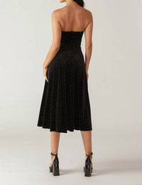 Flying Tomato - Embellished Velvet Midi Dress