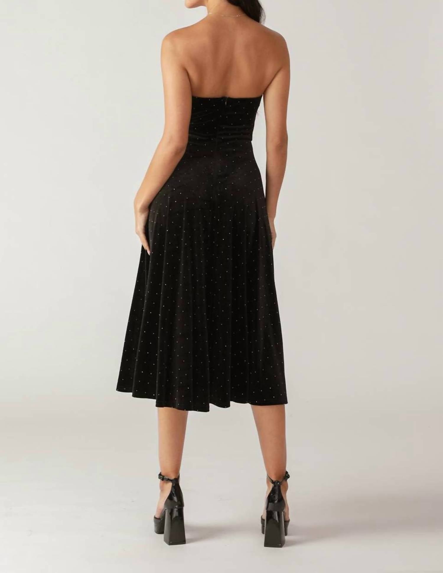 Flying Tomato - Embellished Velvet Midi Dress
