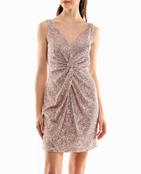 Nicole Miller - Tiffany Sequin V-Neck Mini Dress