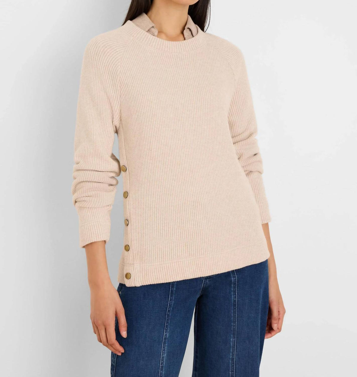 Nic + Zoe - Women's Side Button Waffle Top
