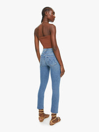 Mother - Mid Rise Dazzler Ankle Fray Straight Leg