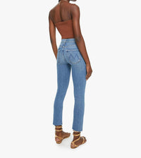 Mother - Mid Rise Dazzler Ankle Fray Straight Leg