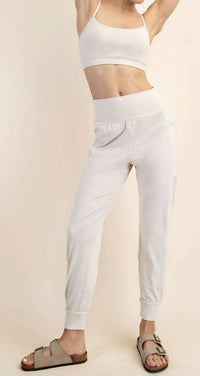 RAE MODE Plus Size Butter Jogger With Side Pockets in stone taupe - women's pants - view 4