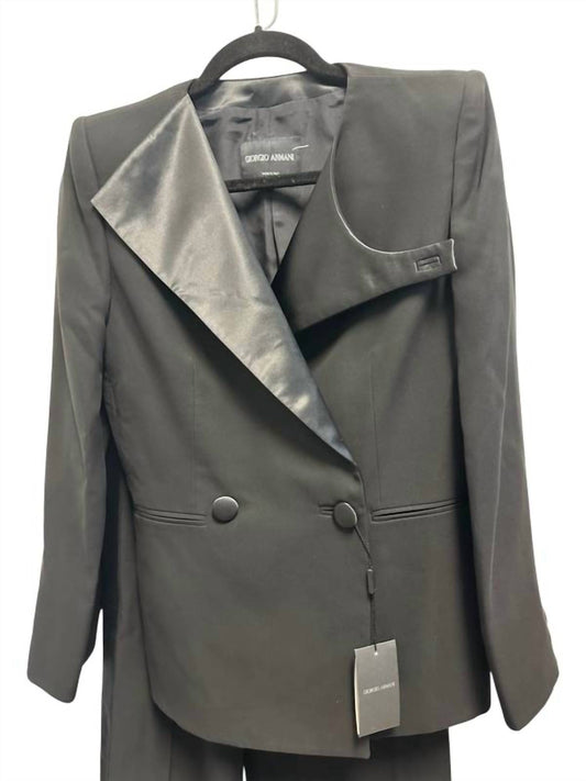 Armani - Pre-loved 2-piece Tuxedo Pants Suit Trimmed In Satin