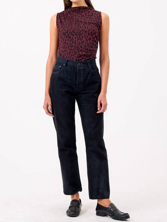 Goldie - SLEEVELESS LEOPARD DRAPE TOP