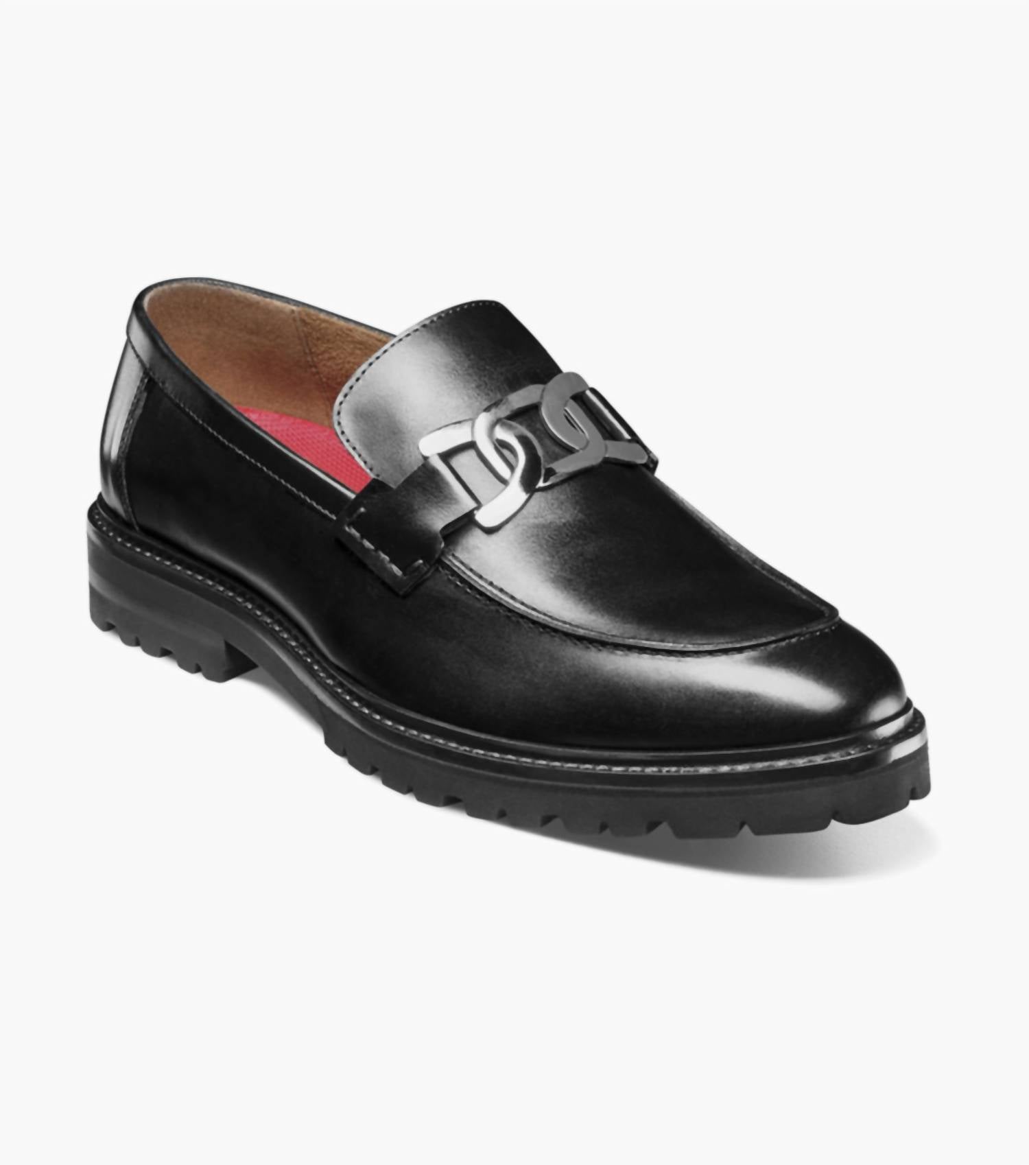 STACY ADAMS Men's Hale Moc Toe Bit Slip Ons in black - men's shoe