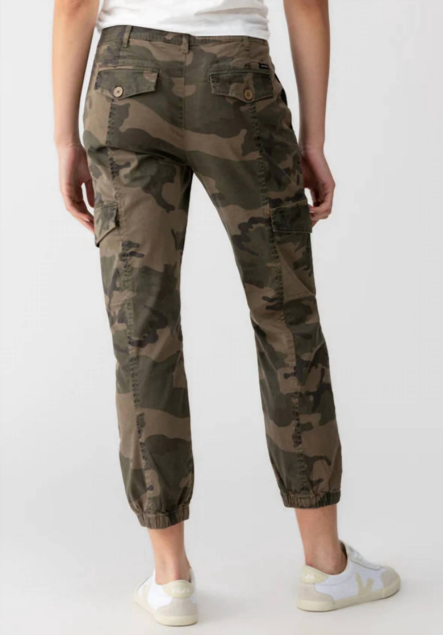 Sanctuary Rebel Pant in green multi - women's pants - detail view