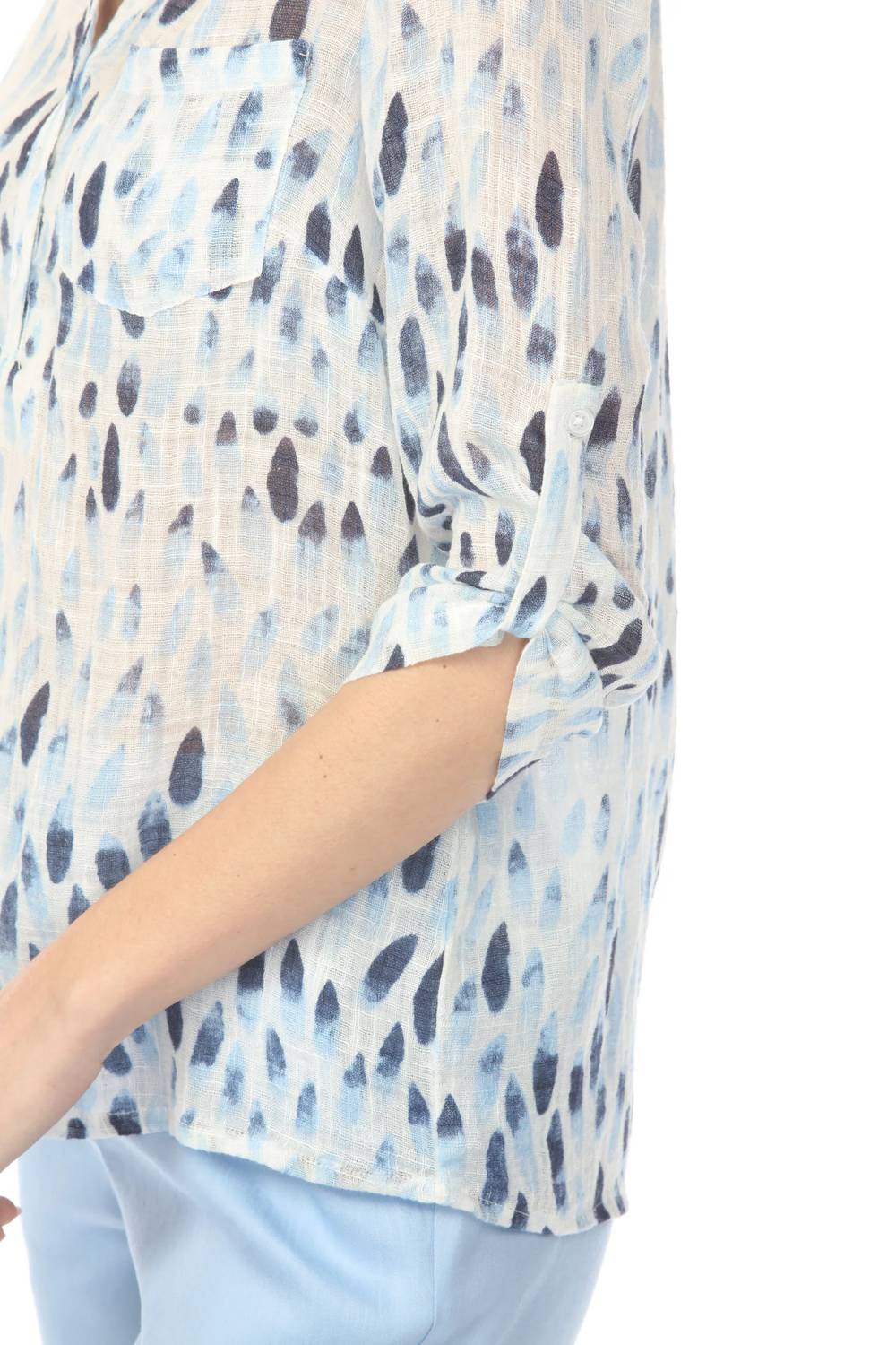 Charlie B - Printed Roll-up Sleeve Blouse
