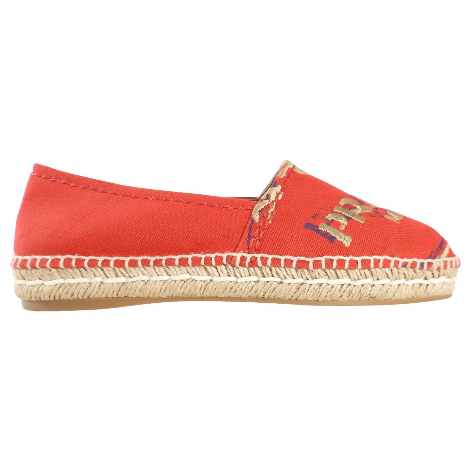Prada Women's Canvas Espadrille Flats With Embroidered Logo - women's flats