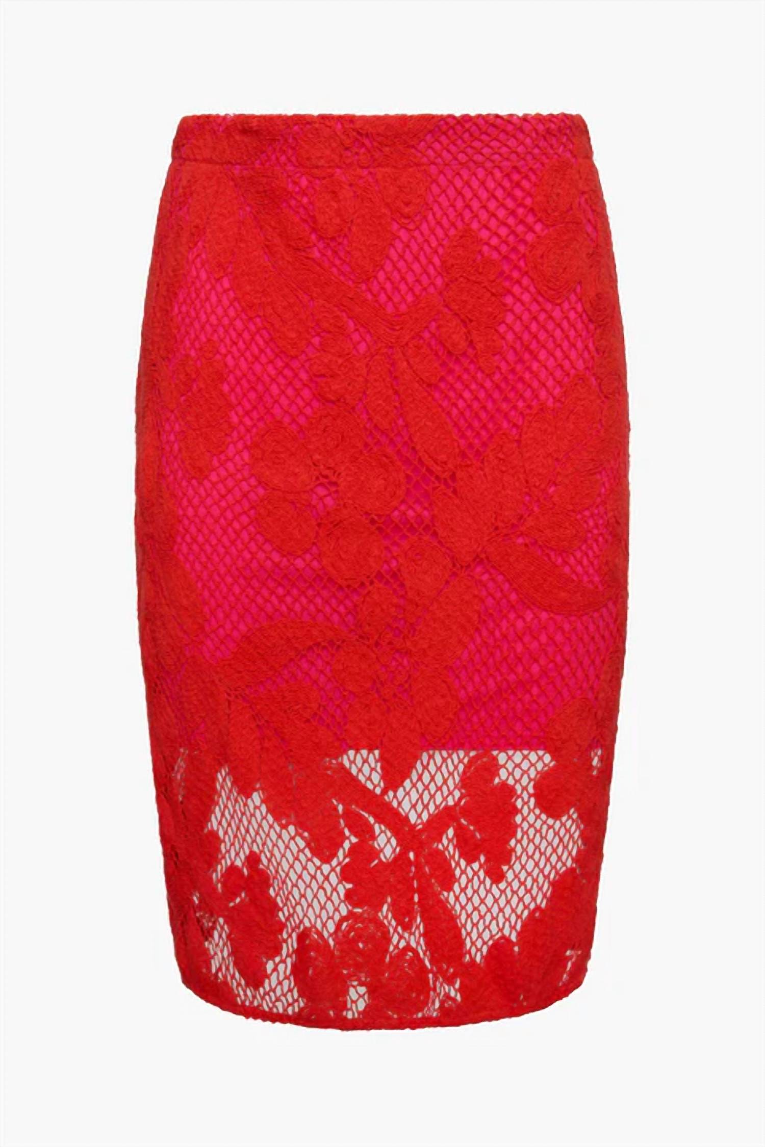 CABALLERO Women's Daya Skirt in raspberry lace - women's skirt