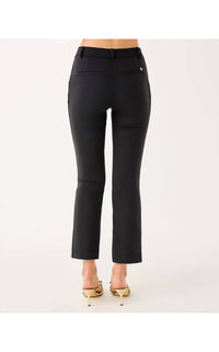 Lilly Pulitzer Ana Embellished High Rise Crop Flare Pants in noir - women's pants - detail view