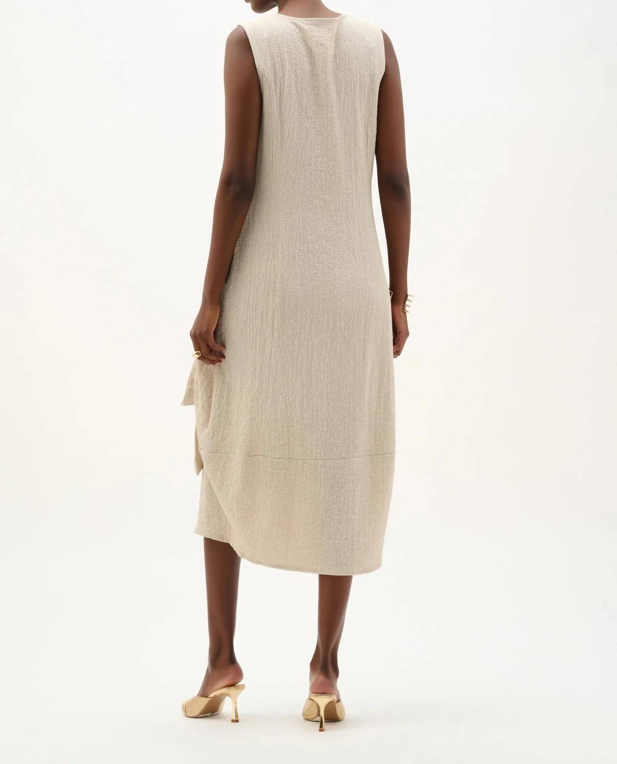 Joseph Ribkoff - Ruched Sleeveless Midi Cocoon Dress