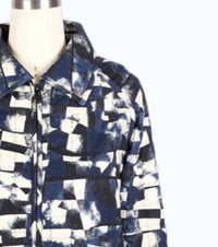 DAMEE Abstract Quilted Jacket in multi - women's jacket - detail view