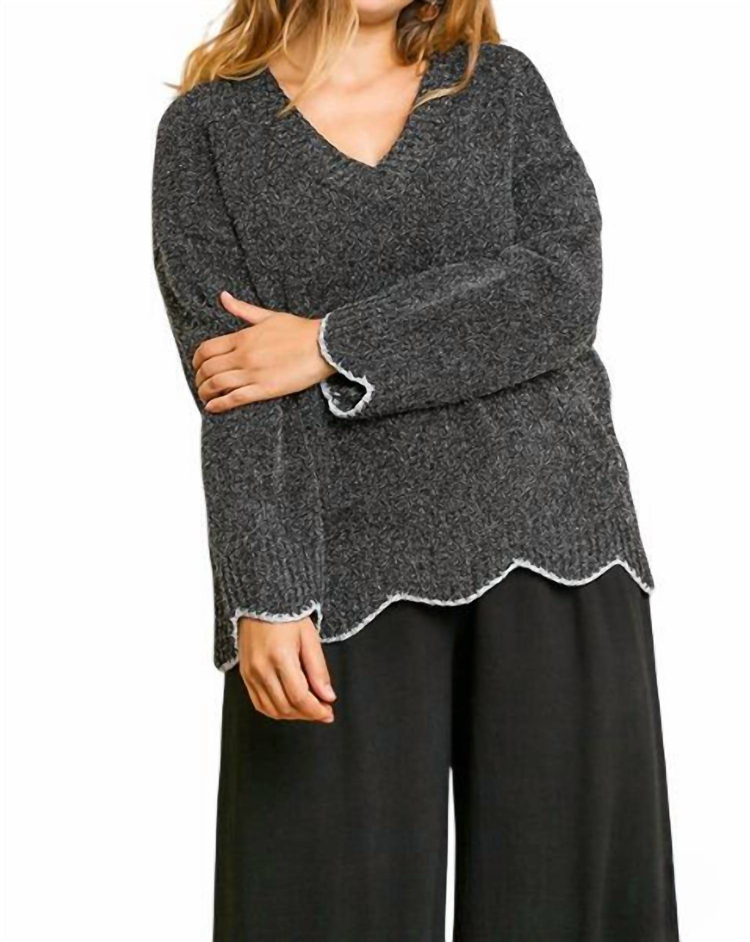 Umgee - Zig Zag Pullover Sweater