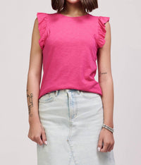Another Love - Akiko Ruffle Cap Sleeves Top