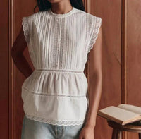 The Great. - Sonnet Pintuck Detail Top