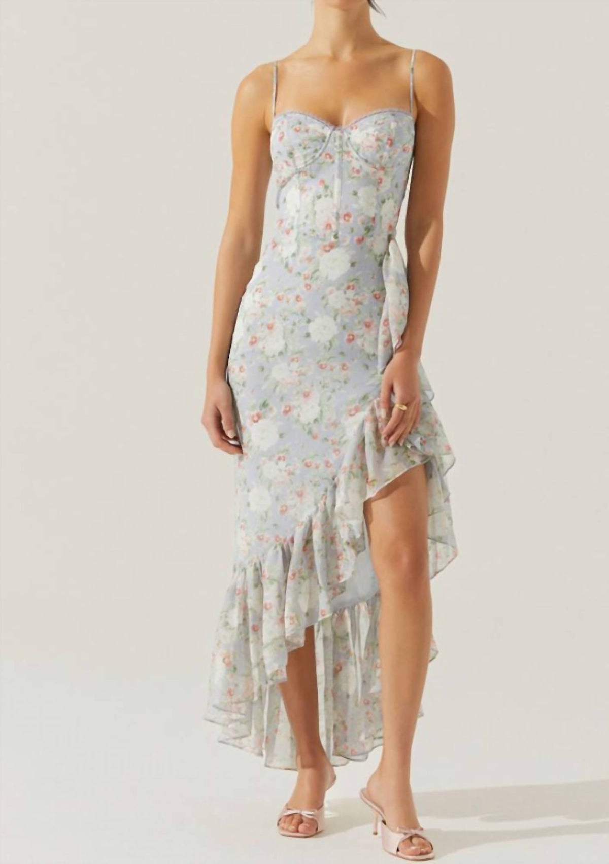 Astr - Brisbane Asmmetrical Ruffle Hem Dress