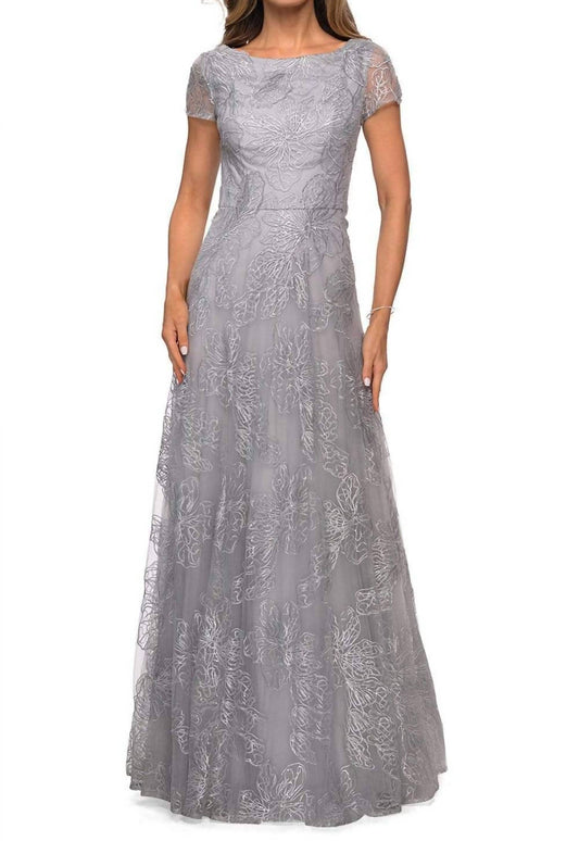 La Femme - Sequin Lace A-line Gown
