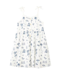 VIGNETTE Girl's Marina Dress in navy beach scene - kids' dress