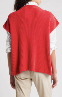 Frank & Eileen Women's Montecito Top in red - women's sweater - detail view