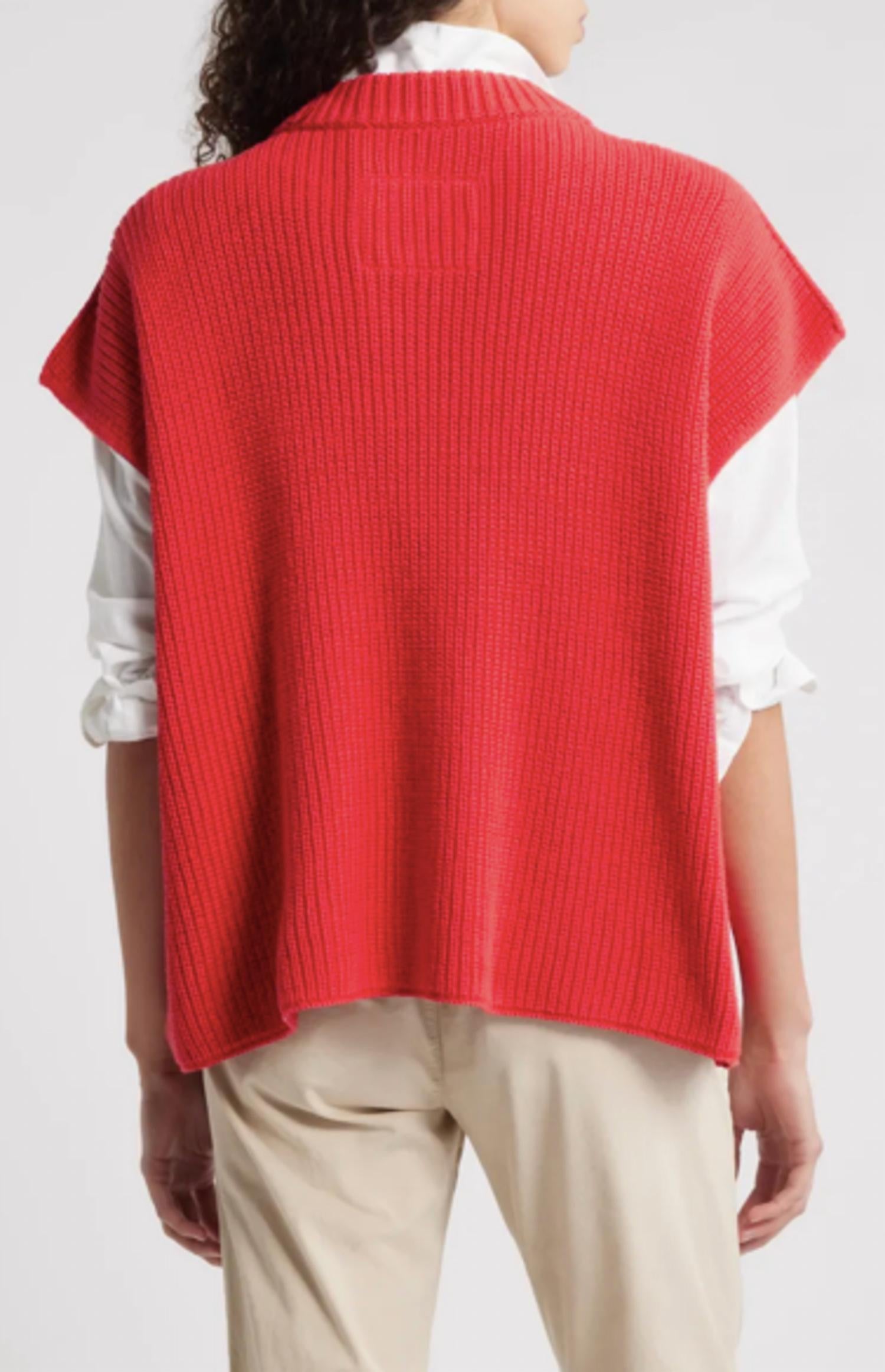 Frank & Eileen Women's Montecito Top in red - women's sweater - detail view