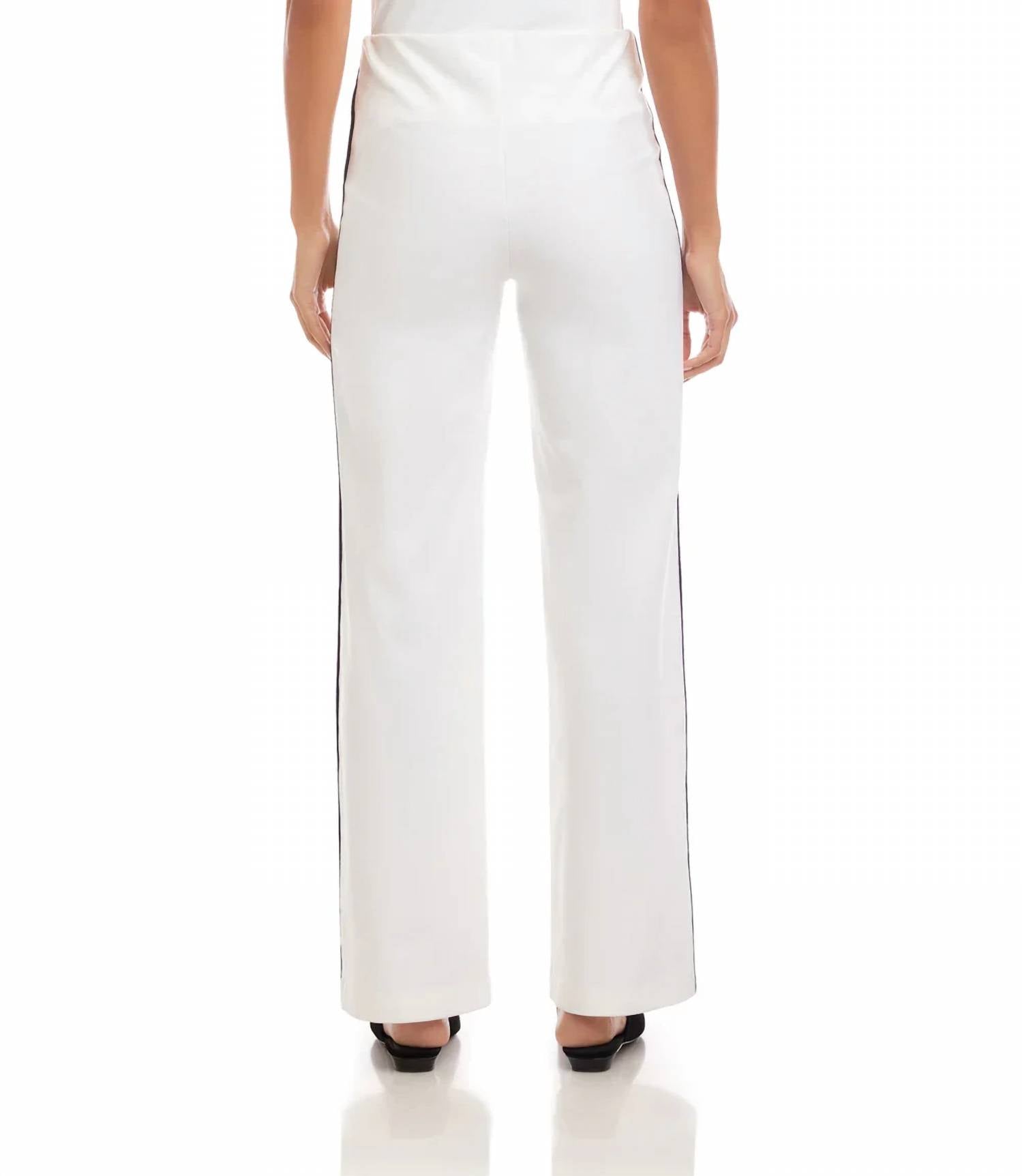Karen Kane - Contrast Piped Wide-leg Pants