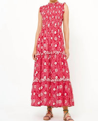 Oliphant - Sleeveless Smocked Maxi Dress