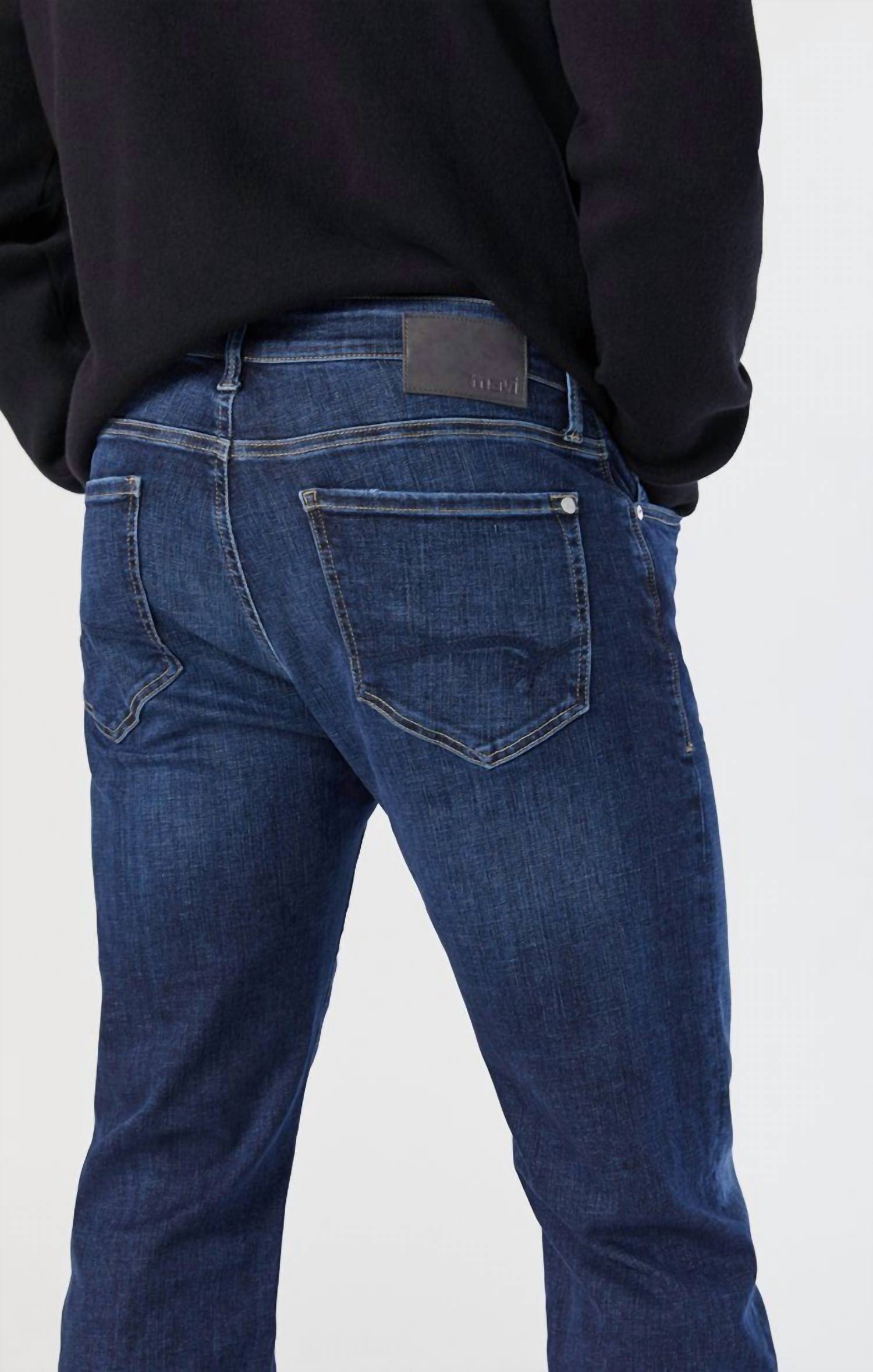 mavi Marcus Slim Straight Leg Denim Jeans in deep organic blue - men's jeans - alternate view